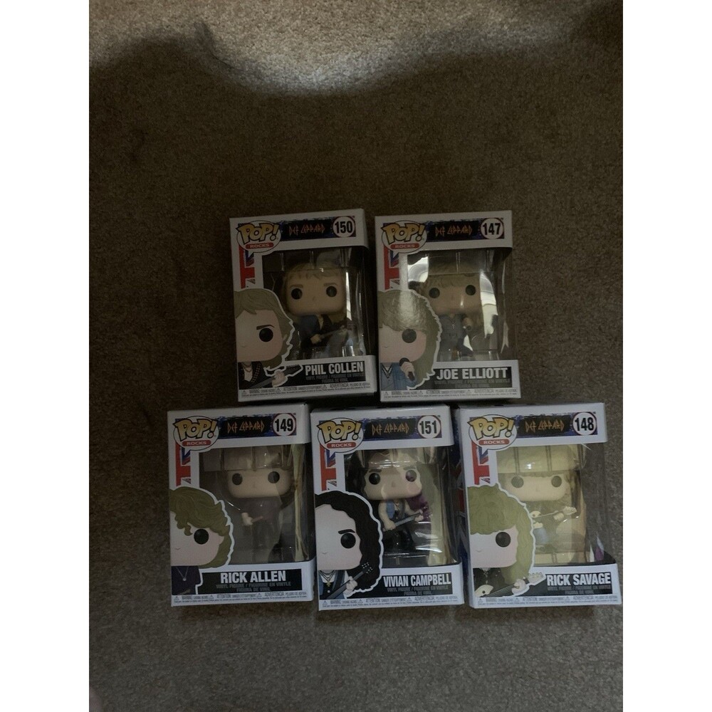 Funko Pop Def Leppard Set Joe Rick Vivian Phil NIB